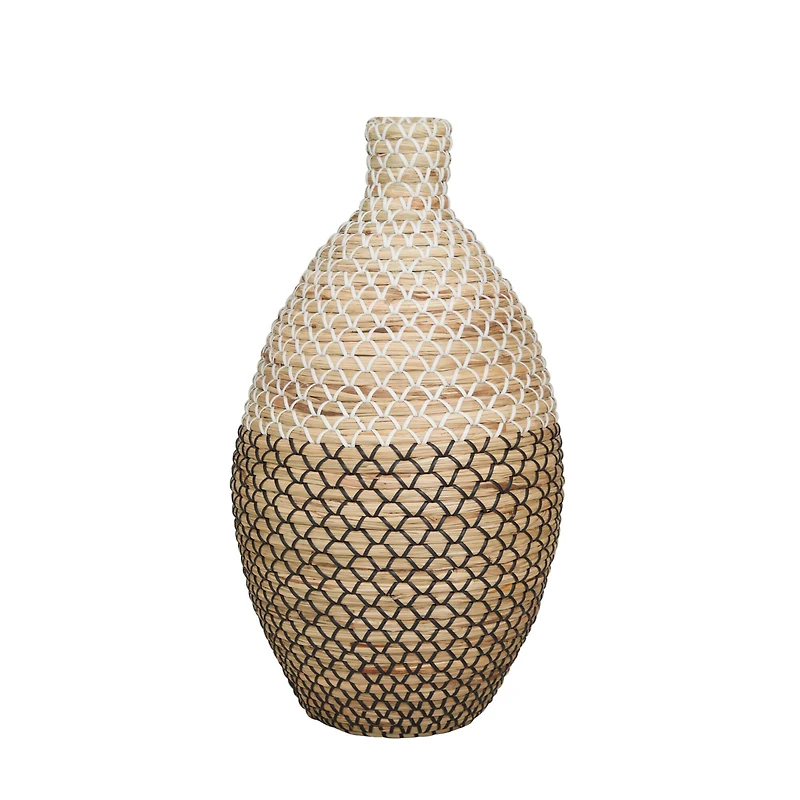 Brown Seagrass Tall Woven Floor Vase 11" x 11" x 20"