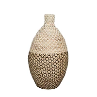 Brown Seagrass Tall Woven Floor Vase 11" x 11" x 20"