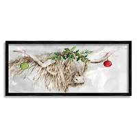 Stupell Industries Cattle with Christmas Ornaments Framed Giclee Art