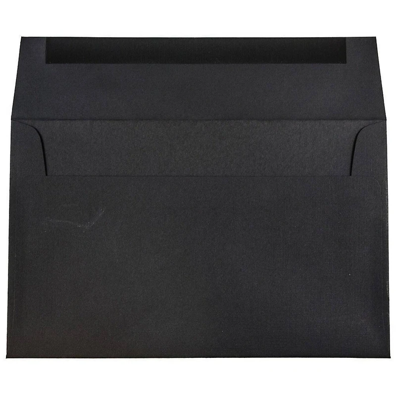 JAM Paper A10 Black Linen Recycled Invitation Envelopes