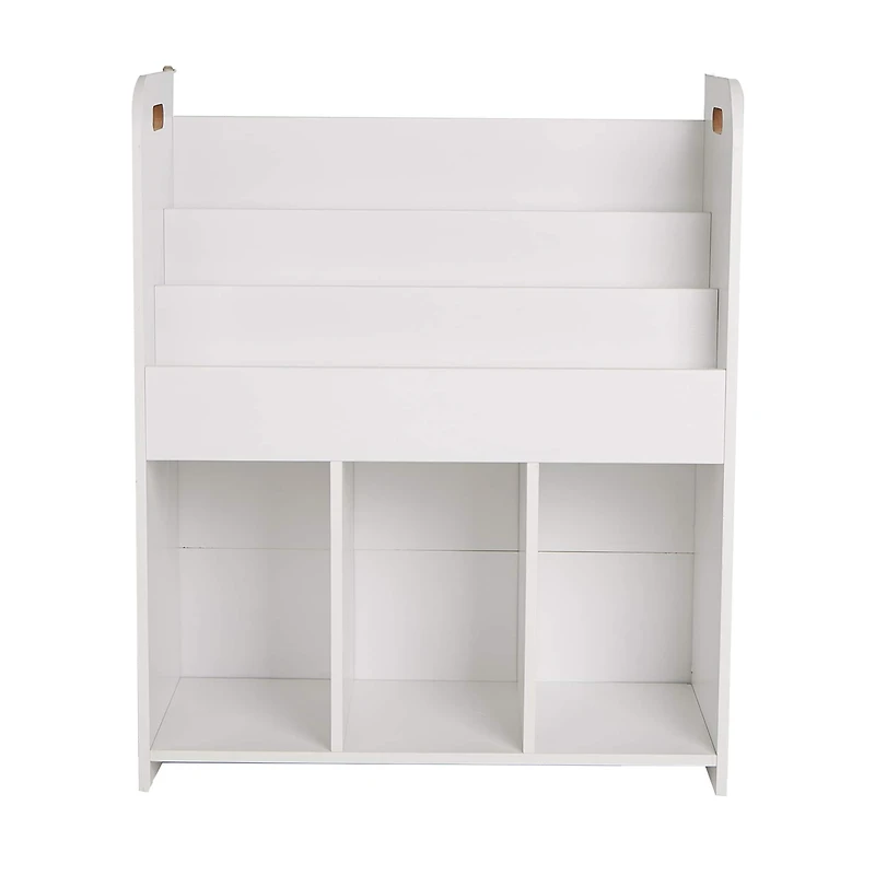 Mind Reader 2-Tier Kid's White Storage Shelf Unit