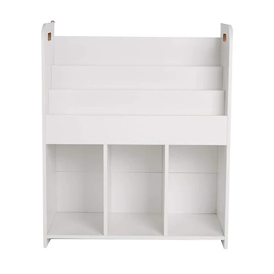 Mind Reader 2-Tier Kid's White Storage Shelf Unit