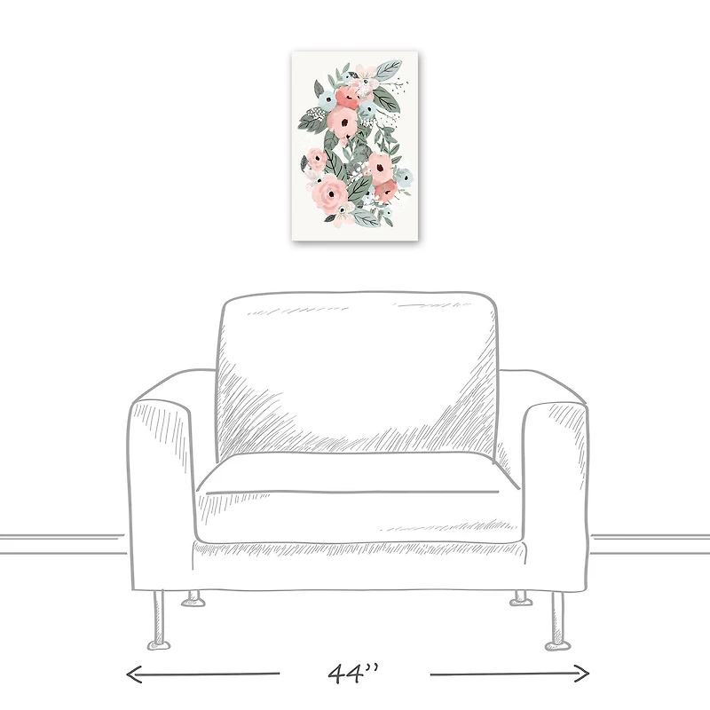 Painted Pastel Flowers 12" x 18" Canvas Wall Art