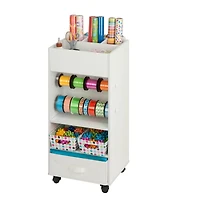 Honey Can Do White Craft Storage Cart With Wheels