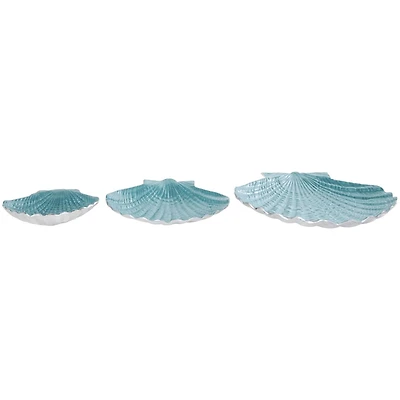 Teal & Silver Handmade Enameled Aluminum Shell Bowl Set