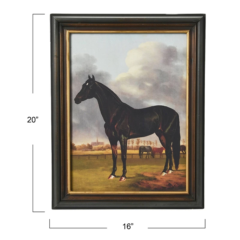 Hello Honey® Horse Print with Wood Frame