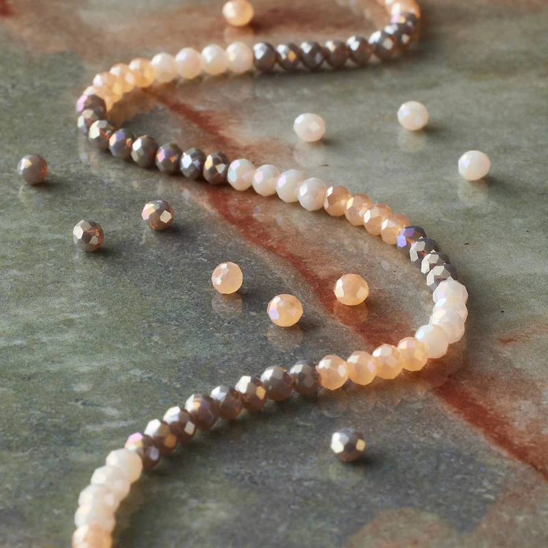 Gray & White Glass Rondelle Beads, 3mm by Bead Landing™