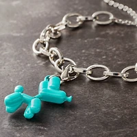 12 Pack: Turquoise Balloon Dog Charm by Bead Landing™