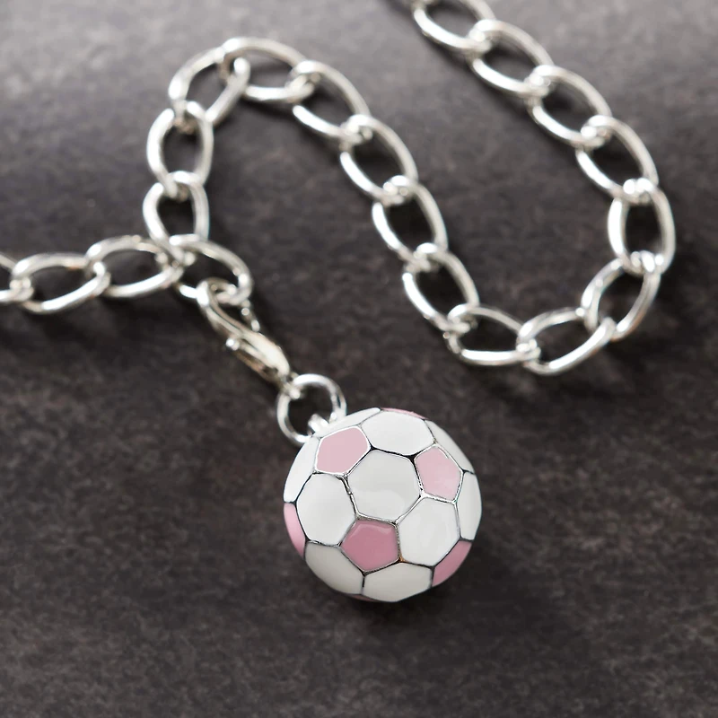 Pink Soccer Ball Charm by Bead Landing™