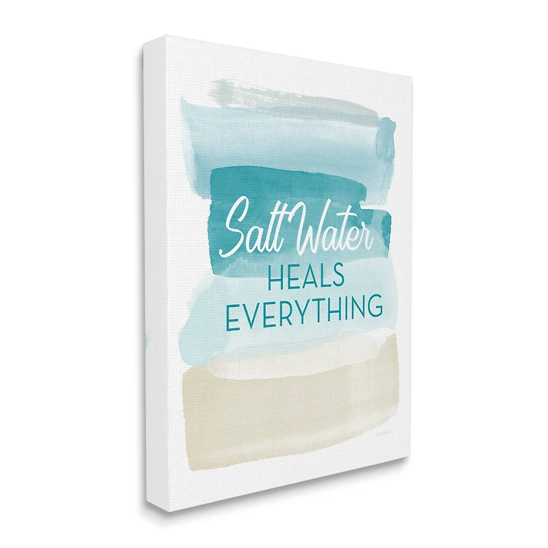 Stupell Industries Salt Water Heals Everything Phrase Soft Beach Ombre Canvas Wall Art