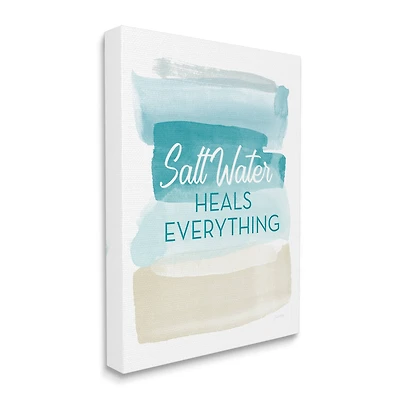 Stupell Industries Salt Water Heals Everything Phrase Soft Beach Ombre Canvas Wall Art