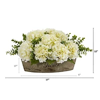 17" Hydrangea and Eucalyptus Artificial Arrangement