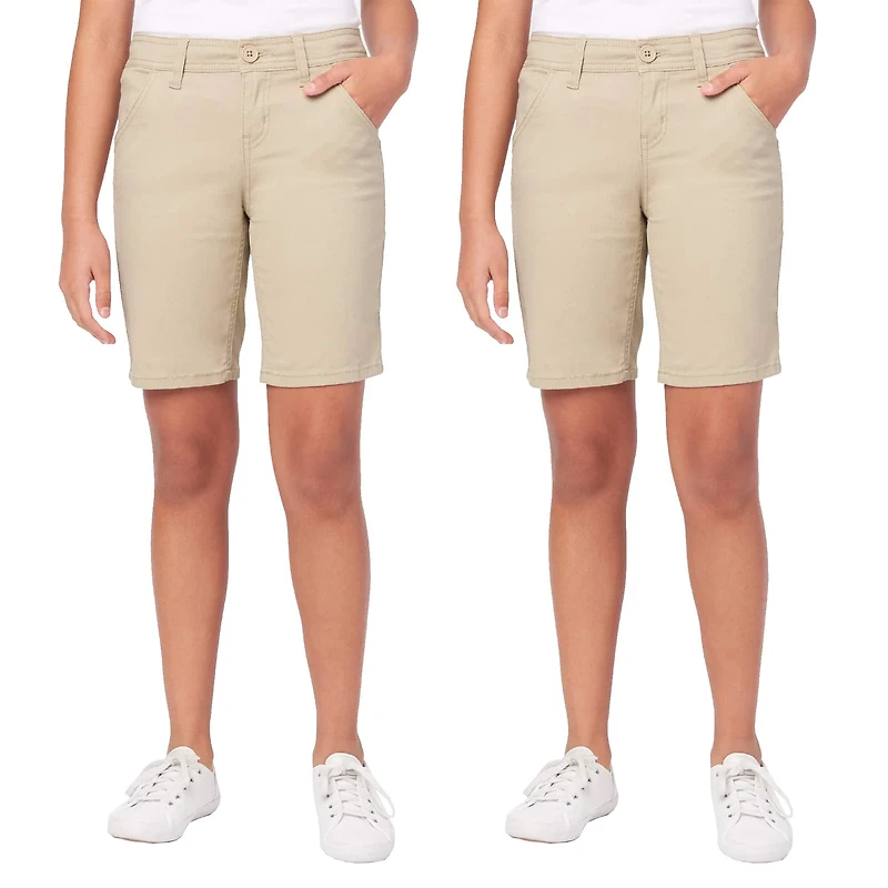 Galaxy by Harvic 2 Pack Juniors School Uniform Super Stretch Bermuda Shorts