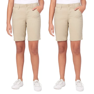 Galaxy by Harvic 2 Pack Juniors School Uniform Super Stretch Bermuda Shorts
