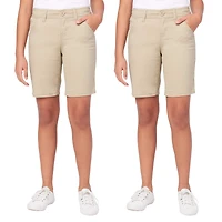 Galaxy by Harvic 2 Pack Juniors School Uniform Super Stretch Bermuda Shorts