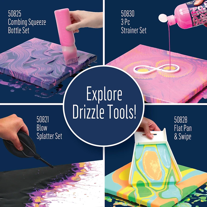 12 Pack: FolkArt® Drizzle™ Flexible Paint Tray & Comb Tool Set