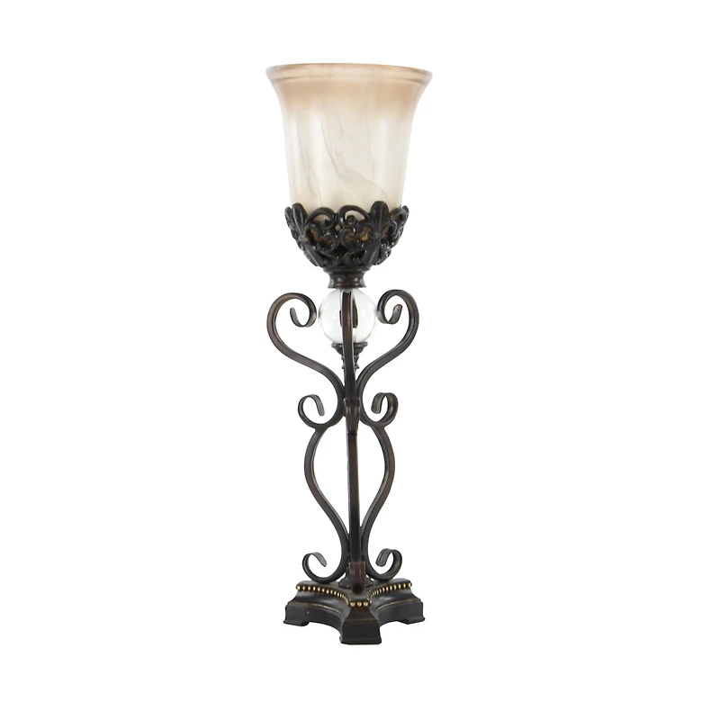 Set of 2" Brown Metal Mediterranean Uplight