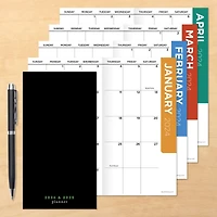 2024-2025 Simple Black Monthly Pocket Planner