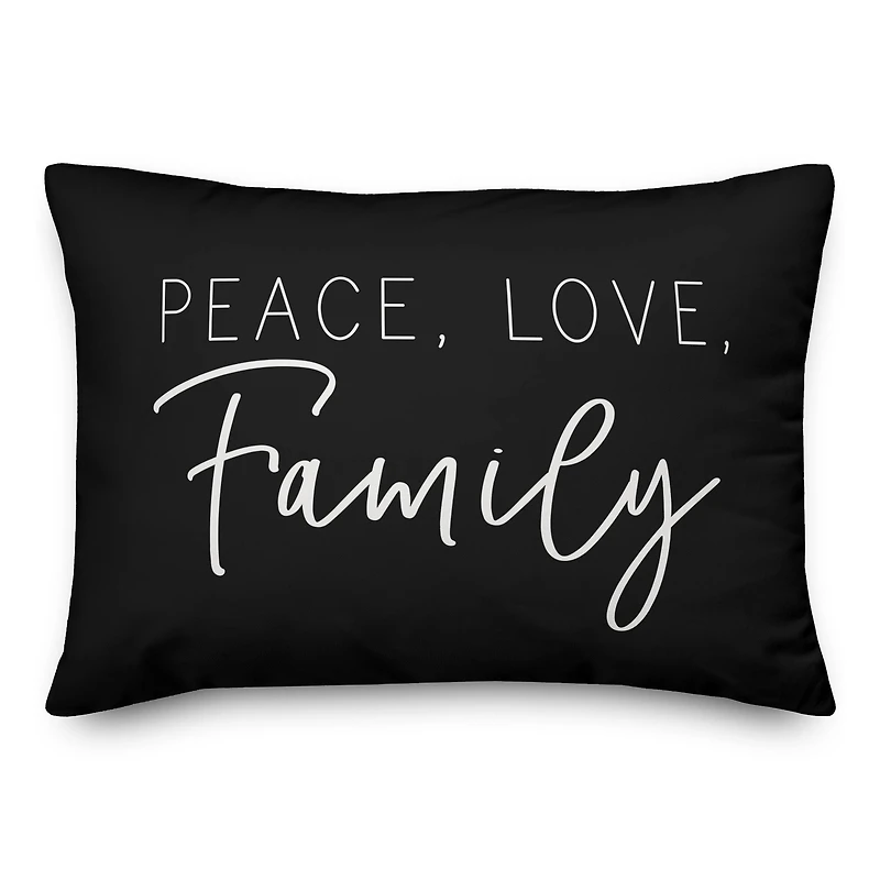 20" x 14" Peace Love Family Versatile Throw Pillow