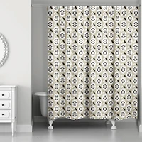 Mod Gold Flower 71" x 74" Shower Curtain