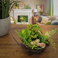 6" Bird's Nest & Berries Table Décor