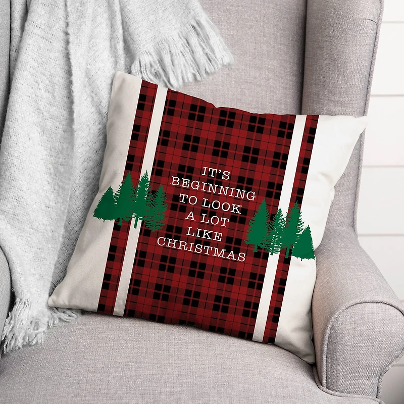 Beginning to Look Like Xmas 18x18 Throw Pillow