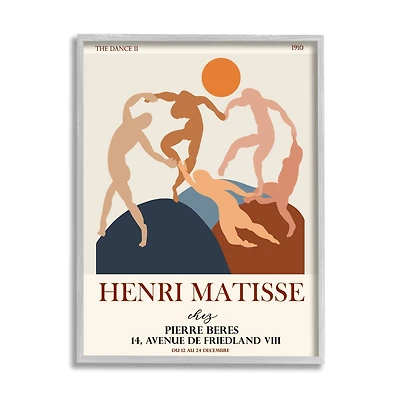 Stupell Industries Matisse Dancing Circle Terracotta Abstract Layered Shapes in Frame Wall Art