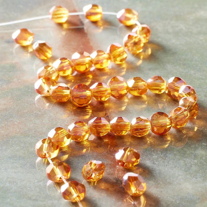 12 Pack: Orange Lentil Glass Beads, 6mm by Bead Landing™