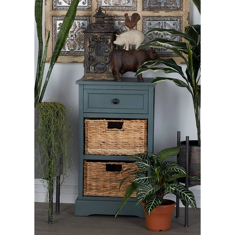 28" Blue Traditional Wooden Storage Unit