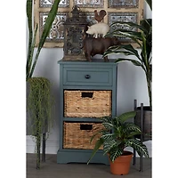 28" Blue Traditional Wooden Storage Unit