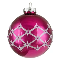 4ct. 3" Shiny Pink Glass Ball Ornaments