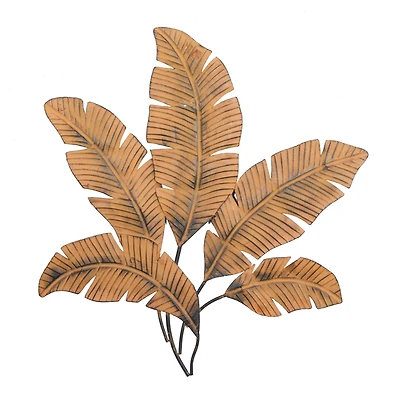 Brown Palm Leaves Rustic Metal Wall Decor