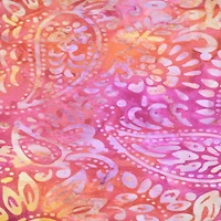 Feldman Premium Indonesian Batik Orange & Raspberry Paisley Fabric