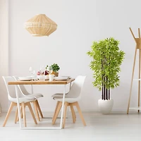 5ft. Bamboo Tree with Black Trunks in Decorative White Planter