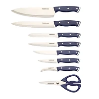 Farberware EdgeKeeper Ink Blue 14-Piece Slim Cutlery Set