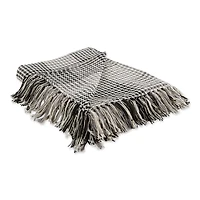 Black & Gray Houndstooth Plaid Throw