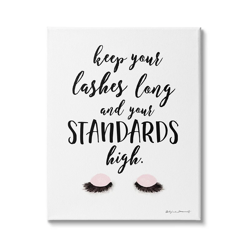 Stupell Industries Keep Lashes Long Standards High Phrase Glam Eyes Canvas Wall Art
