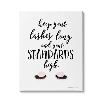 Stupell Industries Keep Lashes Long Standards High Phrase Glam Eyes Canvas Wall Art