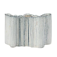 Hello Honey® 8.75" White Organic Stoneware Vase with Reactive Glaze