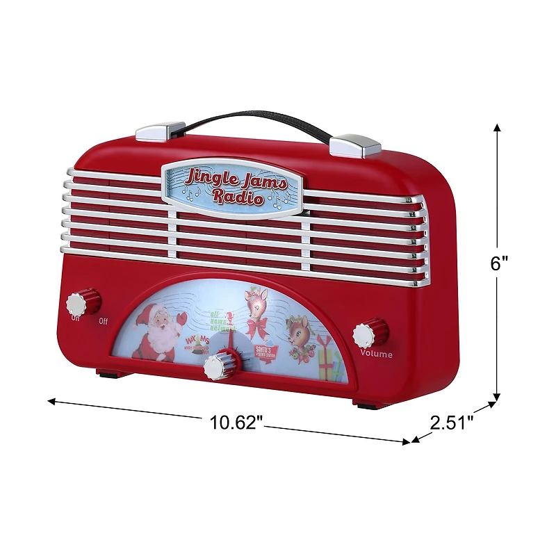 6" Red Retro Jingle Jams Radio