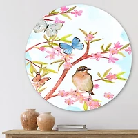 Designart - Clever Bird Sitting On Branch of A Spring Tree