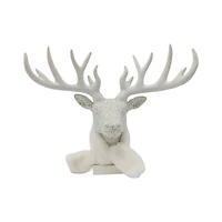 14" White Reindeer Head with Scarf Tabletop Décor by Ashland®
