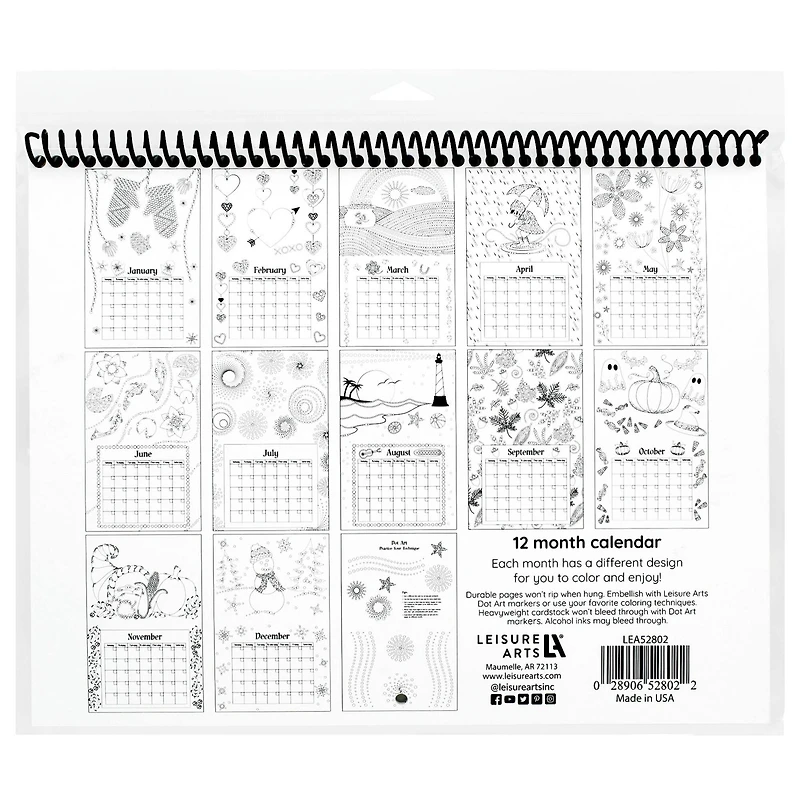 Leisure Arts® Dot Art 8.5'' x 11'' Calendar
