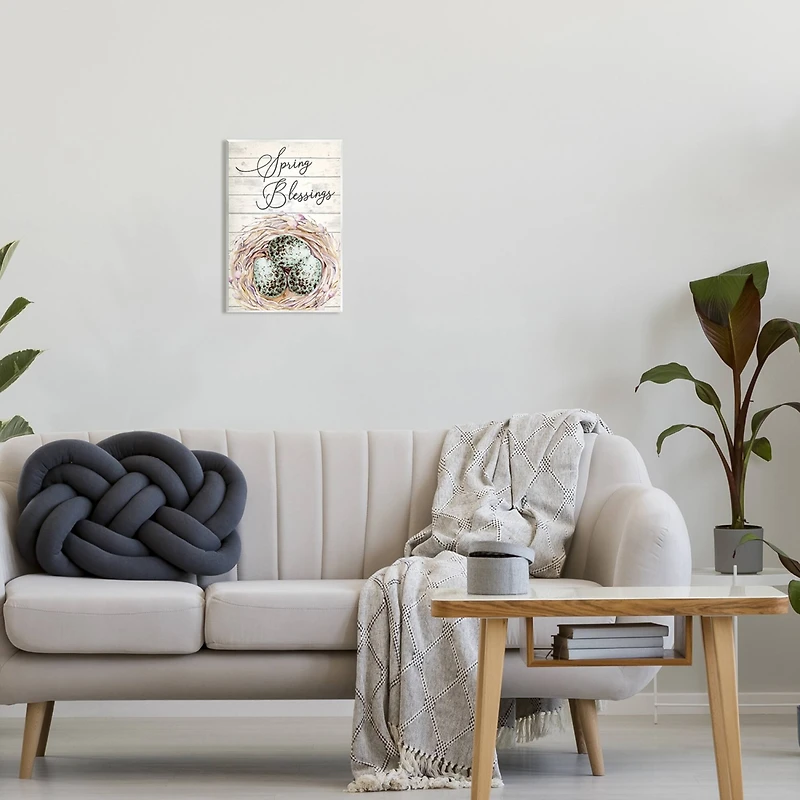 Stupell Industries Spring Blessings Bird Nest Nature Wall Plaque Art