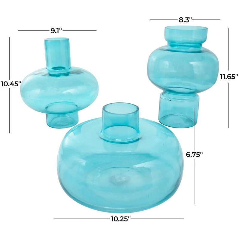 Glass Rounded Vase Set