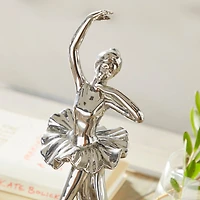 The Novogratz Set of 2 Silver Porcelain Glam Dancer Sculpture, 4" x 11"
