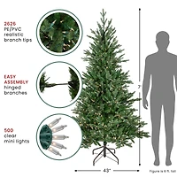 7ft. Pre-Lit Real Touch™ Grande Spruce Artificial Christmas Tree, Clear Lights