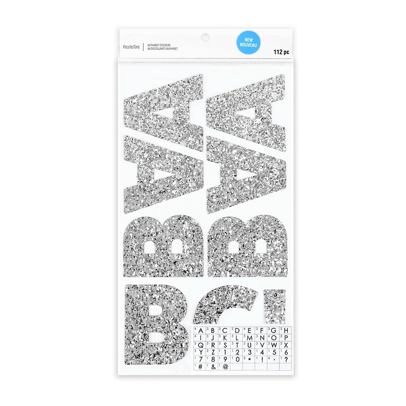 Silver Chunky Glitter Alphabet Stickers by Recollections™