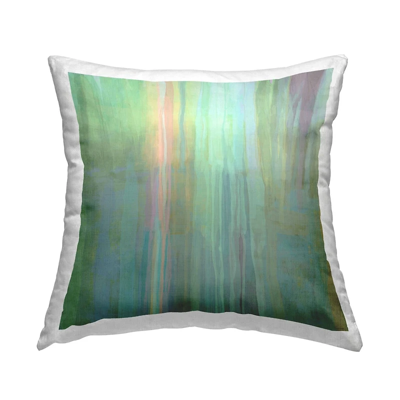 Stupell Industries Abstract Green Fluid Streaks Modern Design Throw Pillow, 18" x 18"