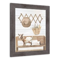 Goat Harvest Bench Western Framed Print